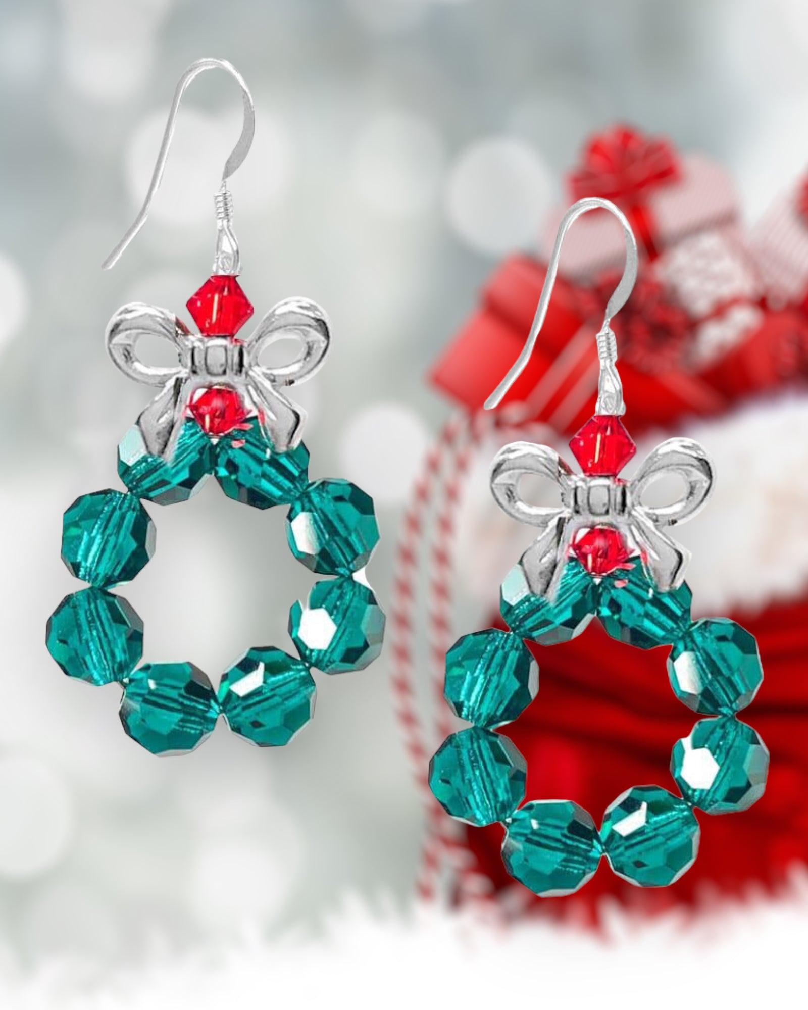 Christmas Wreath Earring Kit - Too Cute Beads