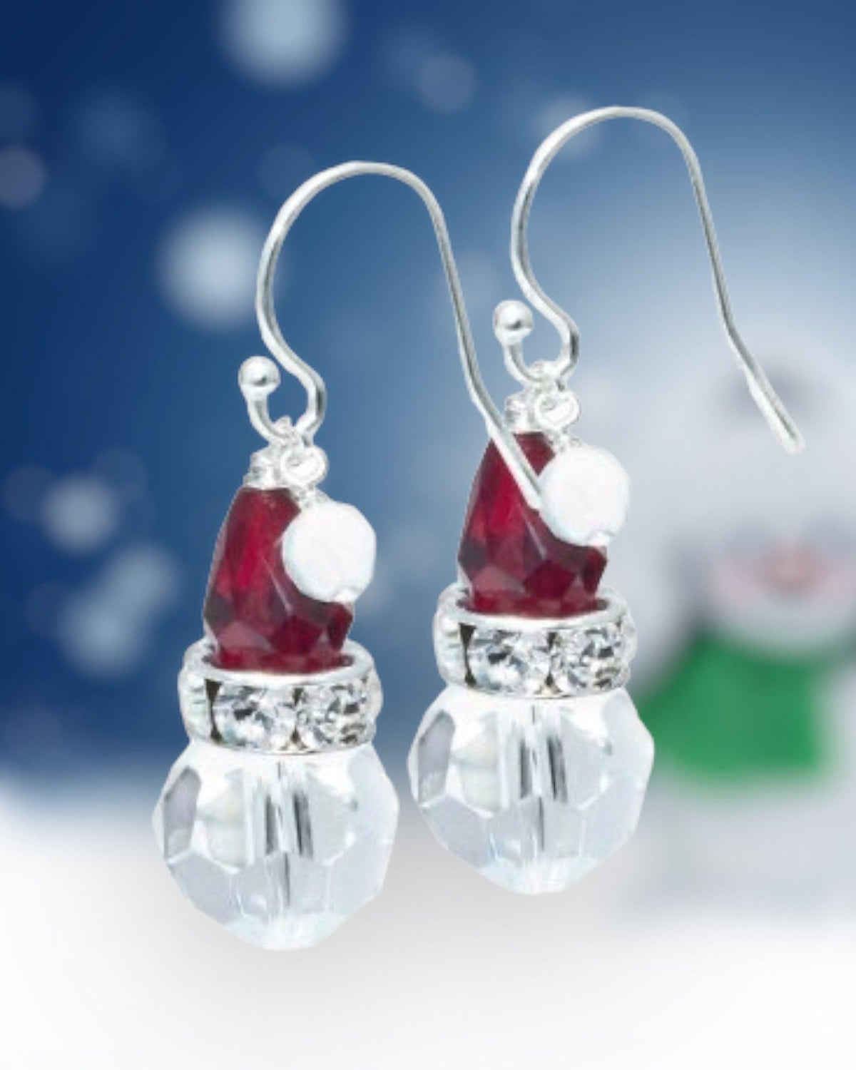 Swarovski Christmas Holiday Kits - Santa Earrings - Too Cute Beads