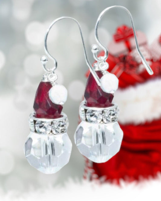Swarovski Christmas Holiday Kits - Santa Earrings - Too Cute Beads