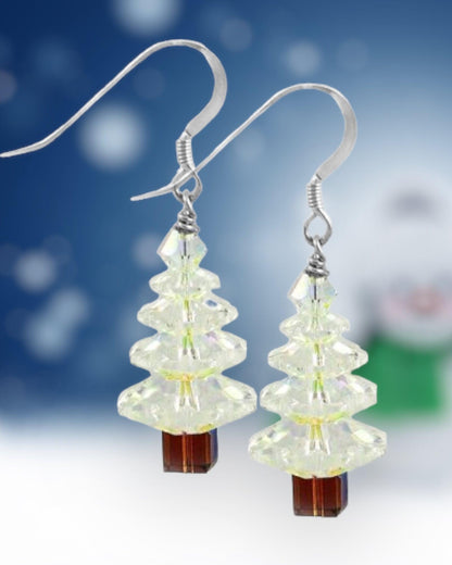 Swarovski Christmas Tree Earrings AB - Too Cute Beads