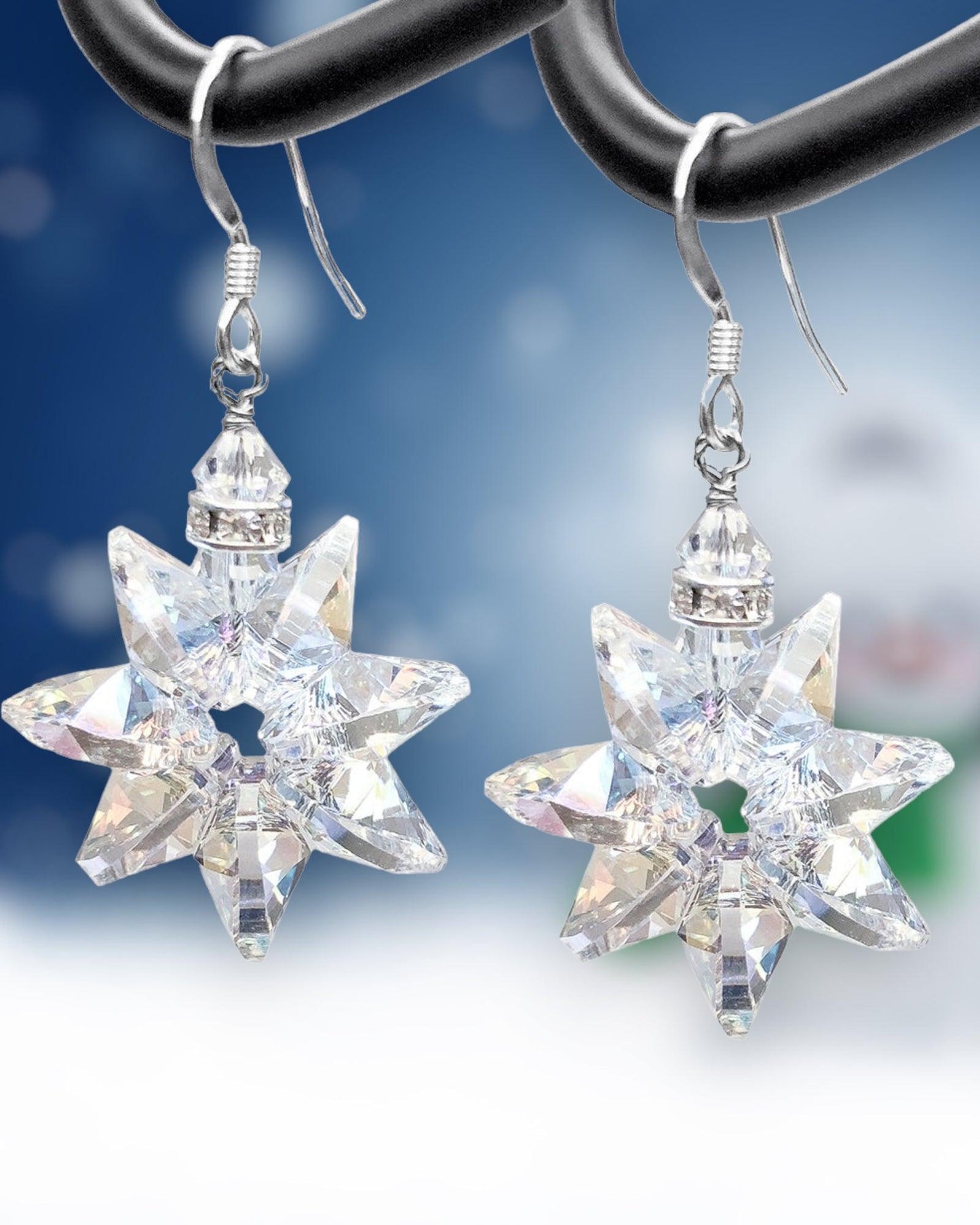 Winter Snowflake Holiday Earring Kit - Crystal Shimmer - Too Cute Beads