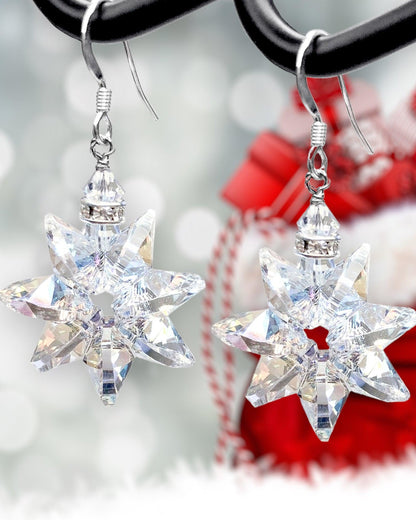 Winter Snowflake Holiday Earring Kit - Crystal Shimmer - Too Cute Beads