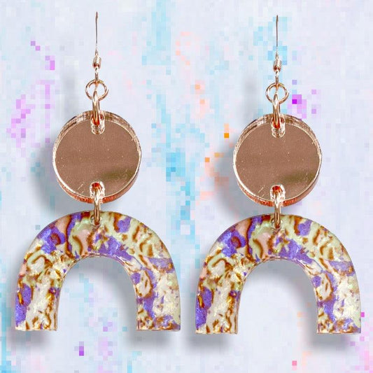 Rose Gold Spatter Acrylic Earring - Jewelry Making Kit - Too Cute Beads