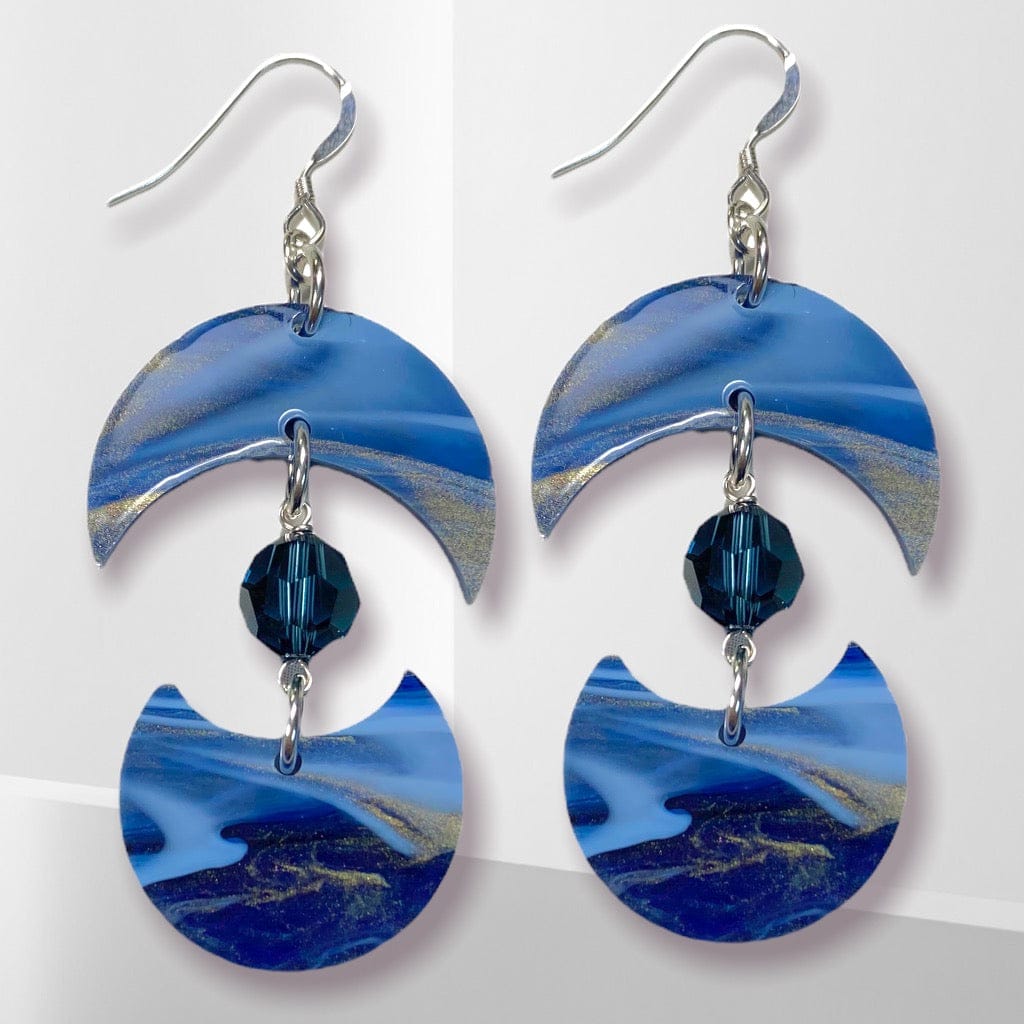 Blue Moon Acrylic Earring - Jewelry Making Kits - Too Cute Beads