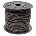 4mm Round Braided Indian Leather - Dark Brown (Sold by the Inch) - Too Cute Beads