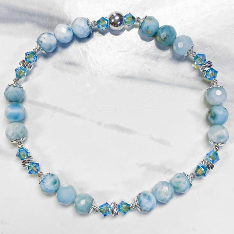 Little Larimar Faceted Gemstone Bracelet Kit - Too Cute Beads