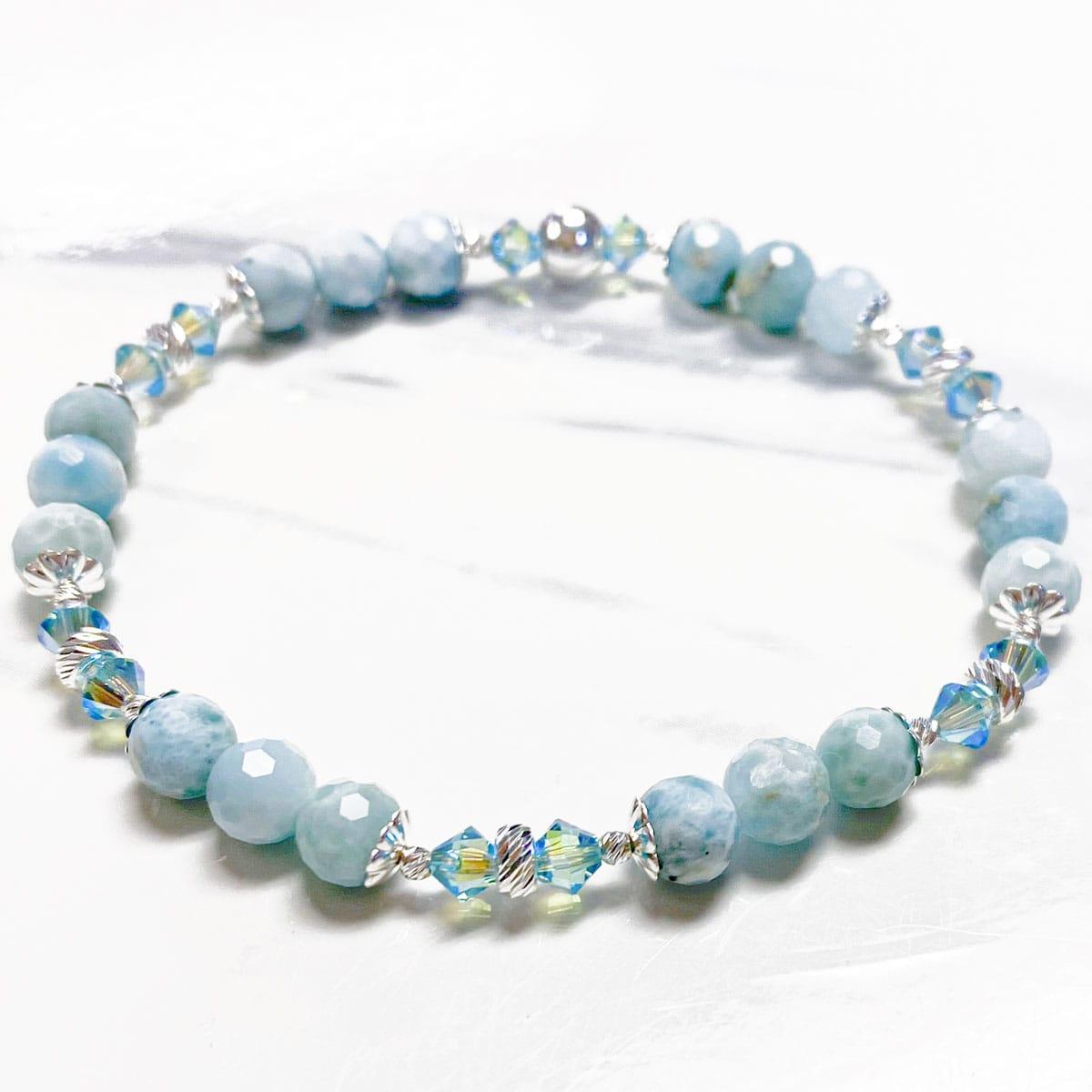 Little Larimar Faceted Gemstone Bracelet Kit - Too Cute Beads