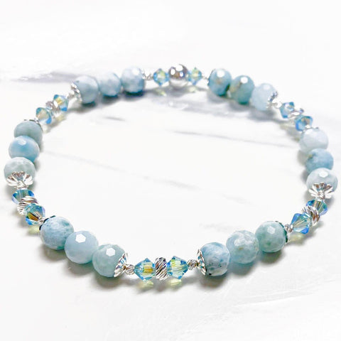 Little Larimar Faceted Gemstone Bracelet Kit - Too Cute Beads