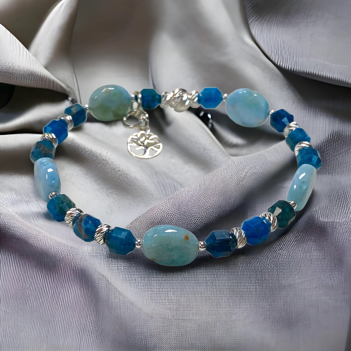 Lovely Larimar and Apatite Bracelet Making Kit - Too Cute Beads