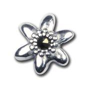 Marcasite Bead- 7mm Flower (1pc) - Too Cute Beads