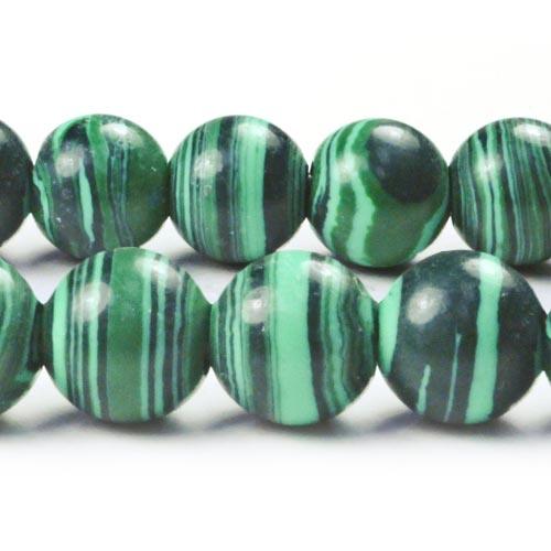 8mm Synthetic Malachite Round with 2.5mm Hole (Aprox 26) - Too Cute Beads