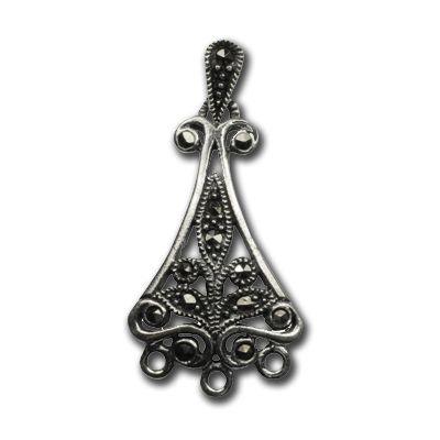 Marcasite Pendant- Triangle (1pc) - Too Cute Beads