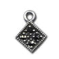 Marcasite Charm- 10mm Diamond (1pc) - Too Cute Beads