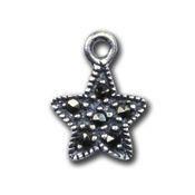 Marcasite Charm- 9mm Star (1pc) - Too Cute Beads