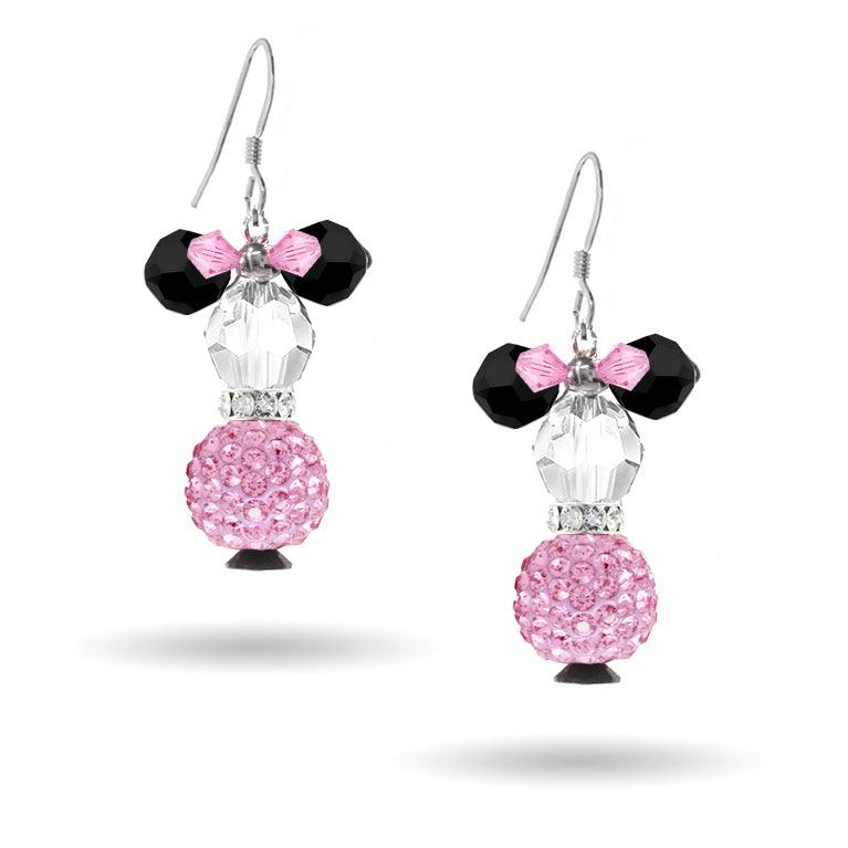 DIY Pave Mouse in the House Earring Kit - Light Rose - Too Cute Beads