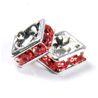 4mm Silver Plate Squaredell - Padparadscha (Sold by the piece) - Too Cute Beads