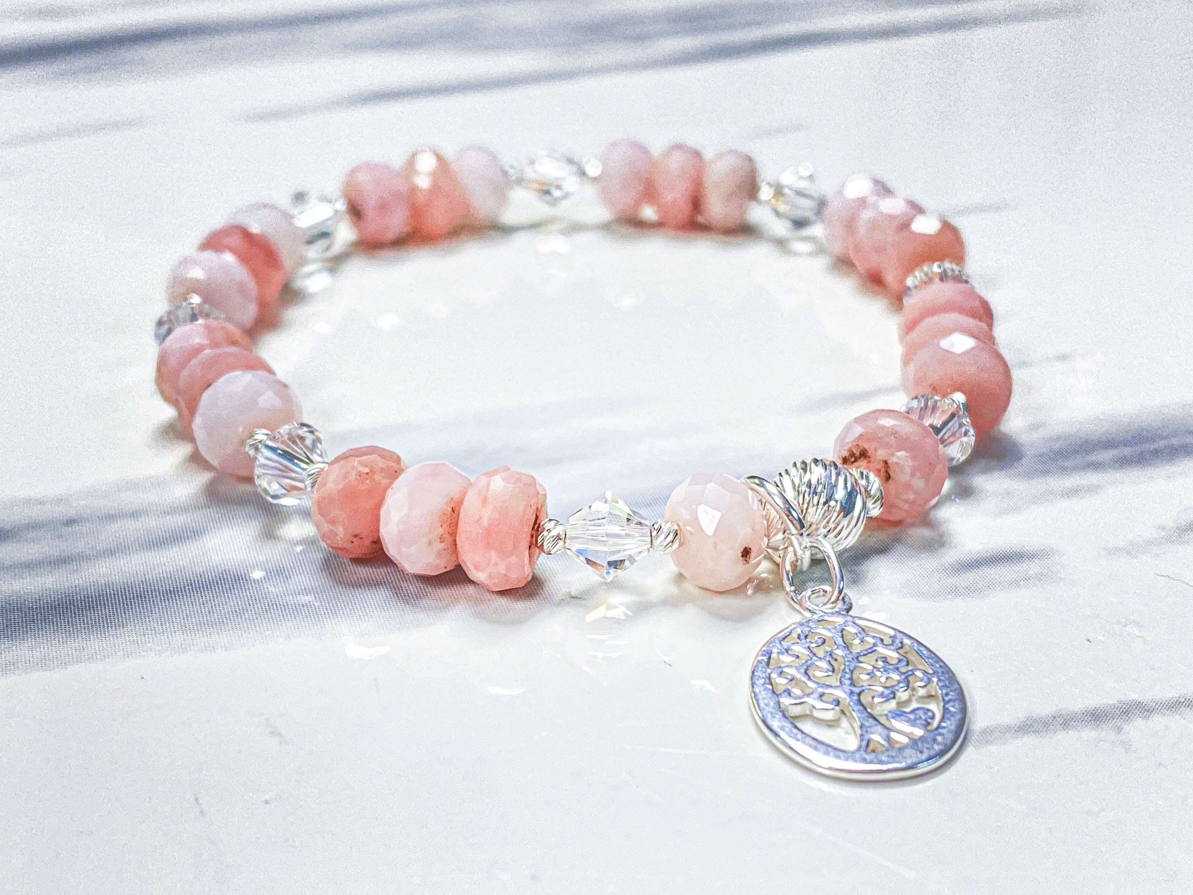 Pink Opal Tree of Life Bracelet - Jewelry Making Kit - Too Cute Beads