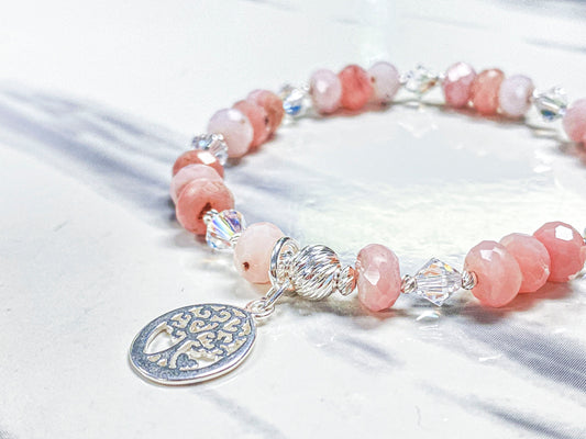 Pink Opal Tree of Life Bracelet - Jewelry Making Kit - Too Cute Beads