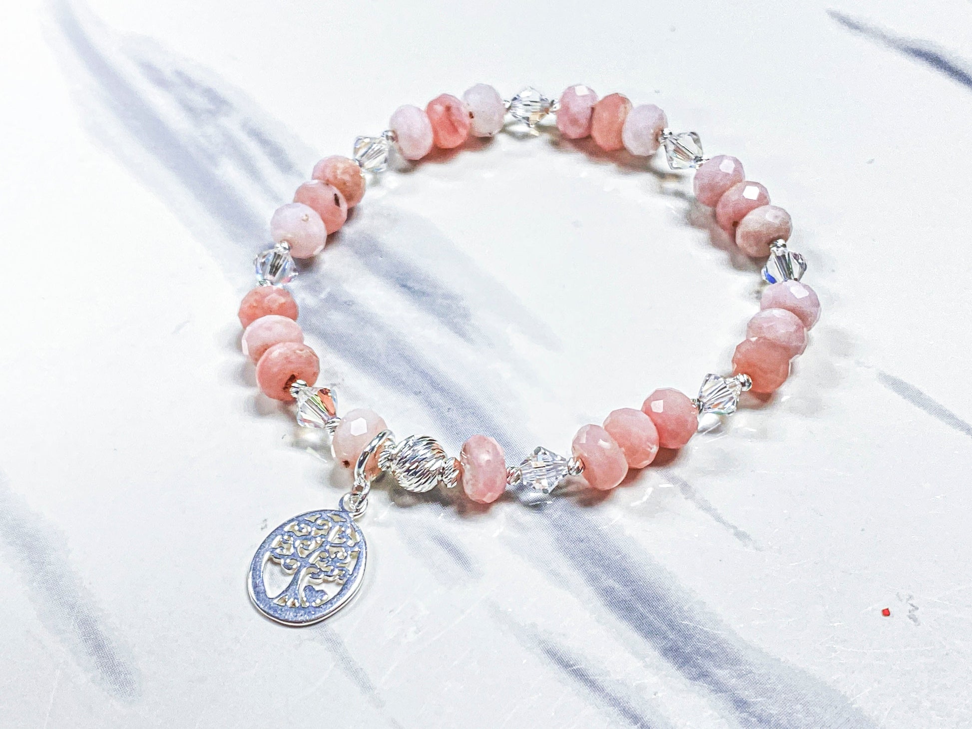 Bracelet Kit - Pink Opal Tree of Life Bracelet - Jewelry Making Kit