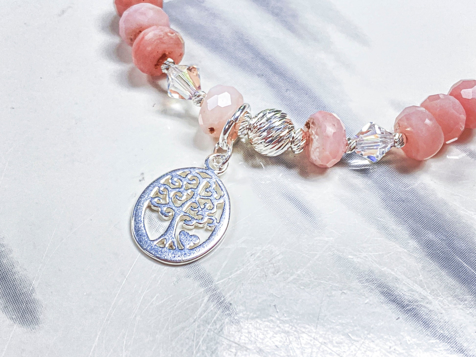 Bracelet Kit - Pink Opal Tree of Life Bracelet - Jewelry Making Kit