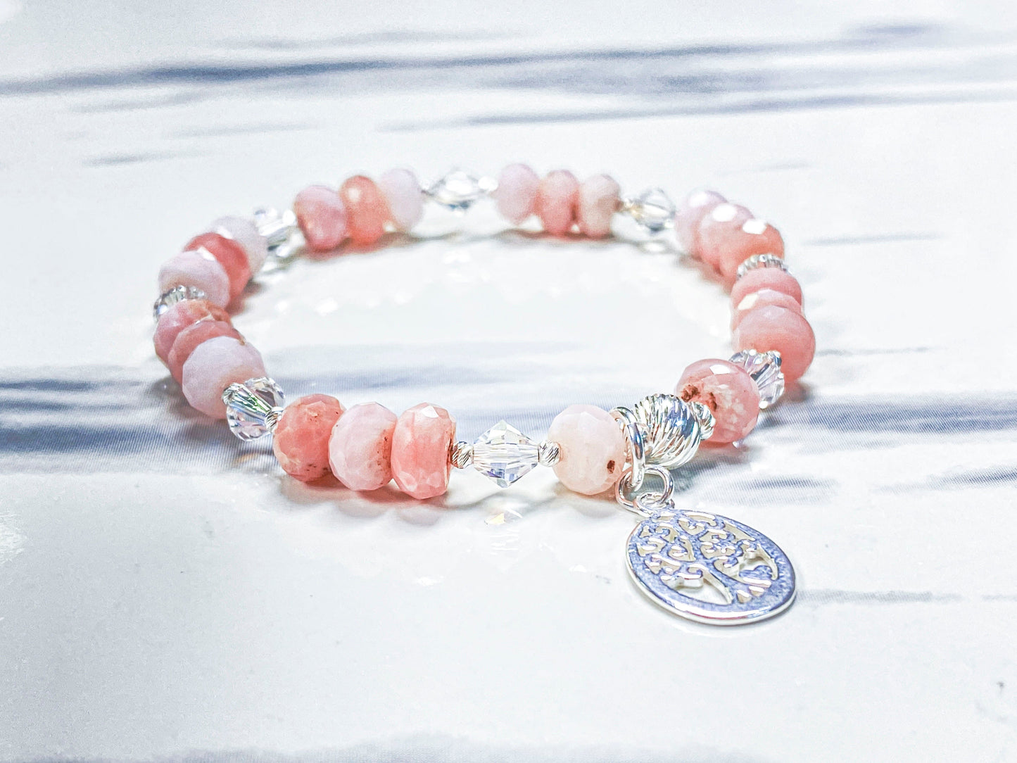 Pink Opal Tree of Life Bracelet - Jewelry Making Kit - Too Cute Beads