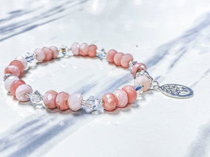 Pink Opal Tree of Life Bracelet - Jewelry Making Kit - Too Cute Beads