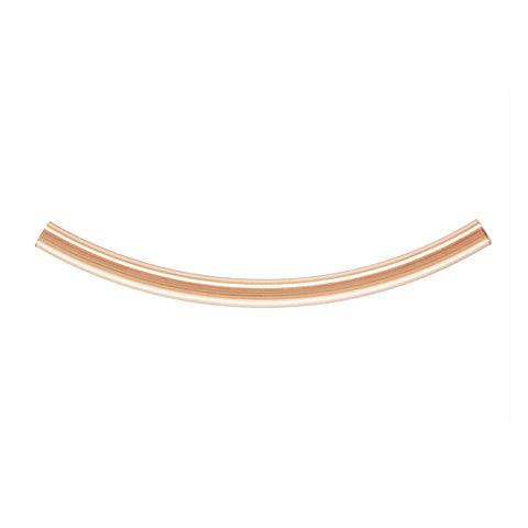 14K Gold Curved Tube Bead - 2mm x 30mm (2 Pieces) - Too Cute Beads