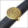 14 x 15mm round coil spacer Antique Brass for Licorice Leather (1 piece) - Too Cute Beads