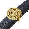 14 x 15mm round coil spacer Antique Brass for Licorice Leather (1 piece) - Too Cute Beads