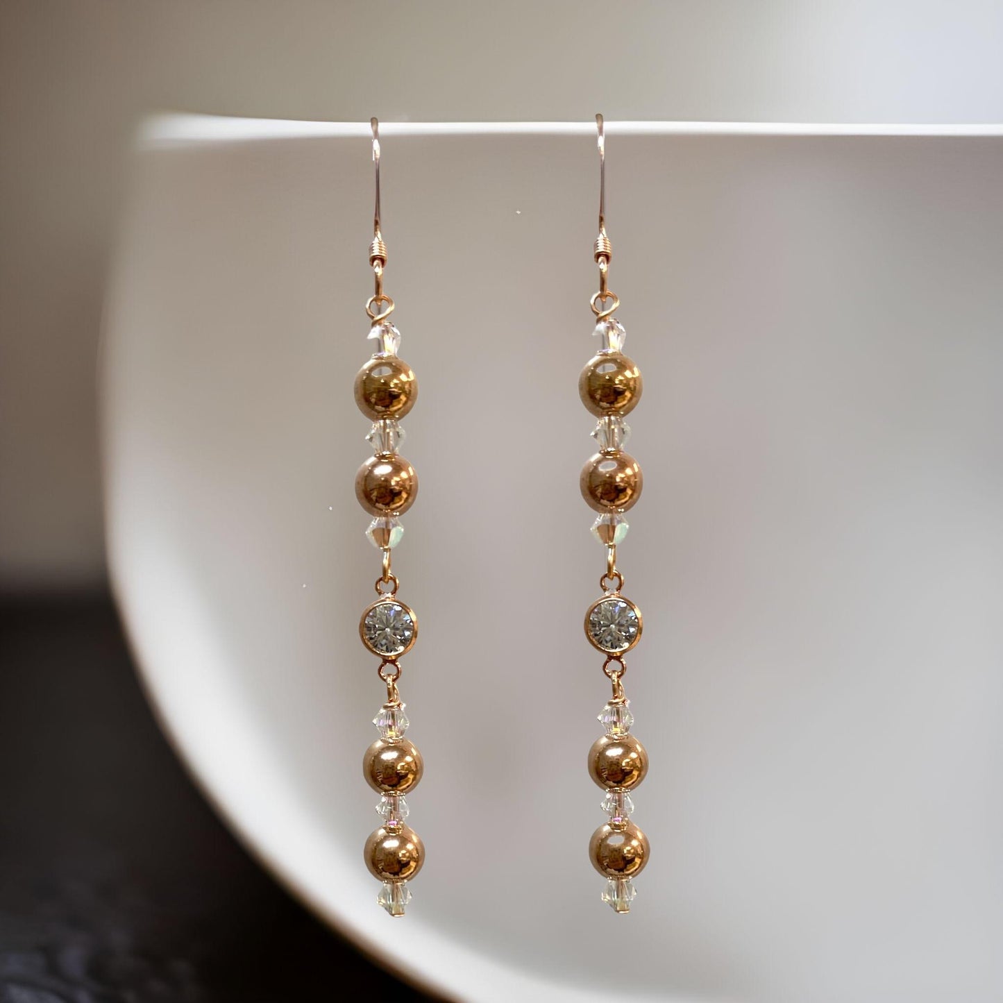 Rose Gold CZ Drop Earring Kit - Too Cute Beads