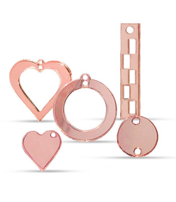 Too Cute Acrylic Findings and Components - Rose Gold Mirrored - Too Cute Beads