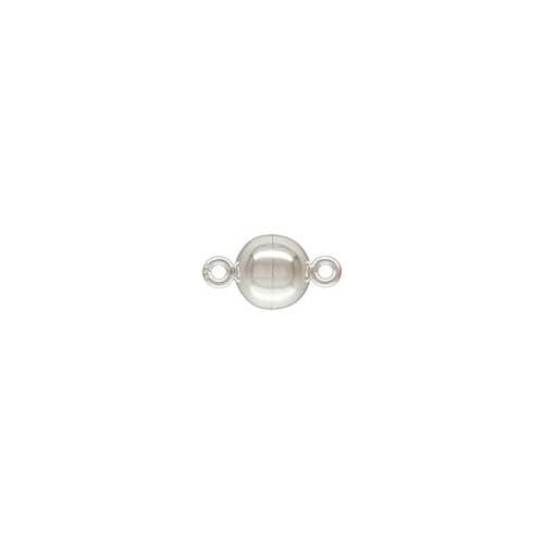 .925 Sterling Silver 8mm Round Magnetic Clasp  (1 Piece)