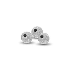 .925 Sterling Silver Stardust Round Bead - 4mm (1 Piece) - Too Cute Beads