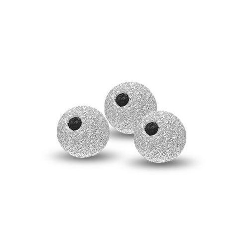 .925 Sterling Silver Stardust Round Bead - 6mm(1 Piece) - Too Cute Beads