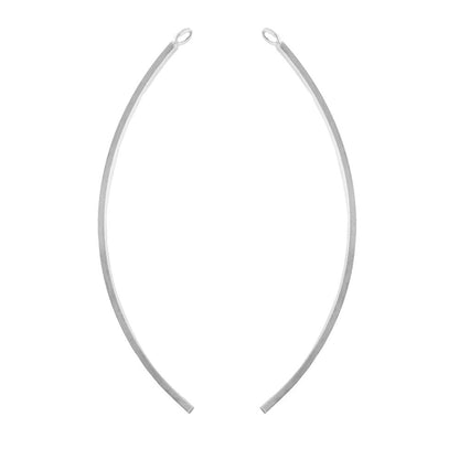 .925 Sterling Silver 2.25 Inch Curved Finding (1 Set) - Too Cute Beads