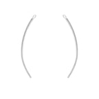 .925 Sterling Silver 1.5 Inch Curved Finding (1 Set) - Too Cute Beads