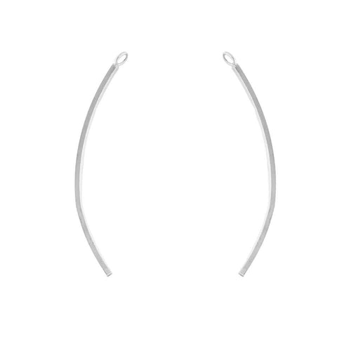 .925 Sterling Silver 1.5 Inch Curved Finding (1 Set) - Too Cute Beads