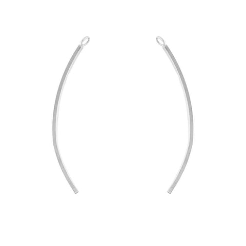 .925 Sterling Silver 1.5 Inch Curved Finding (1 Set) - Too Cute Beads