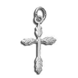 .925 Sterling Silver Fancy Cross  17mm (1 Piece)