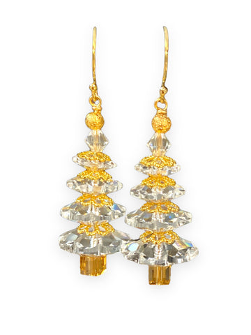 Golden Christmas Tree Earring Kit - Too Cute Beads