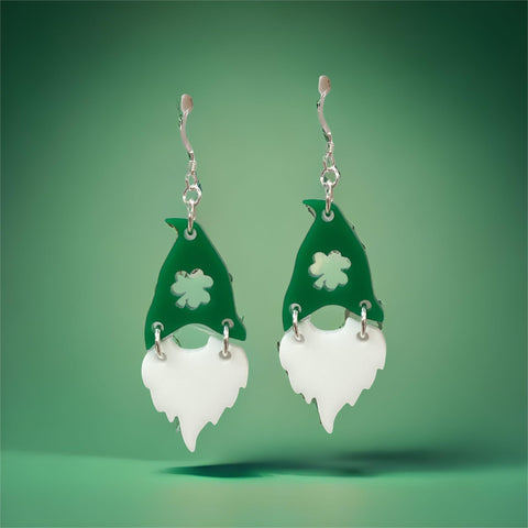 St Patricks Day Gnome Acrylic Earring Kit - Too Cute Beads