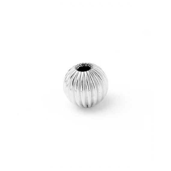 .925 Sterling Silver Corrugated Round Beads - Too Cute Beads