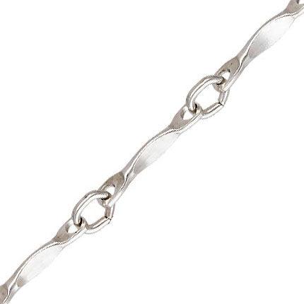 .925 Sterling Silver Dapped Bar Chain - 1.3mm (1 Foot)