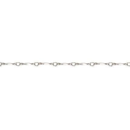 .925 Sterling Silver Dapped Bar Chain - 1.3mm (1 Foot) - Too Cute Beads