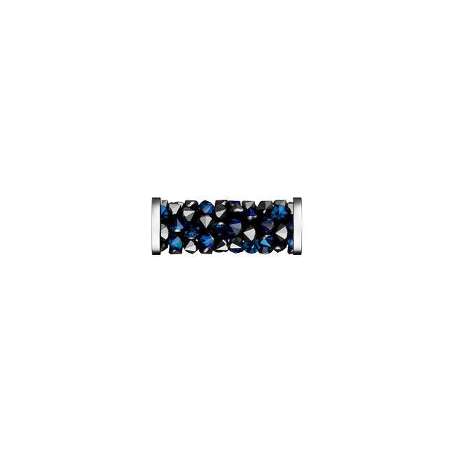 Swarovski 5950 15mm Fine Rocks Tube Bead - Crystal Bermuda Blue