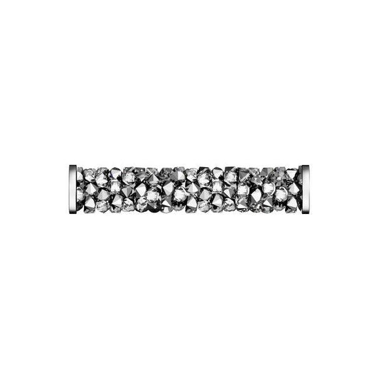 Swarovski 5950 30mm Fine Rocks Tube Bead - Light Chrome - Too Cute Beads