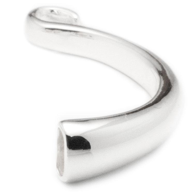 Black Ruthenium Plated Half Cuff with Matching Slice Spacer - Plain