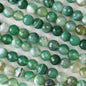 6mm Round Grade A Gemstone Beads - Faceted Green Stripe Agate (Pack of 10) - Too Cute Beads