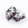 4mm Silver Plate Squaredell - Amethyst (Sold by the piece) - Too Cute Beads