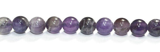 12mm Amethyst Round with 2.5mm Hole (aprox 17) - Too Cute Beads